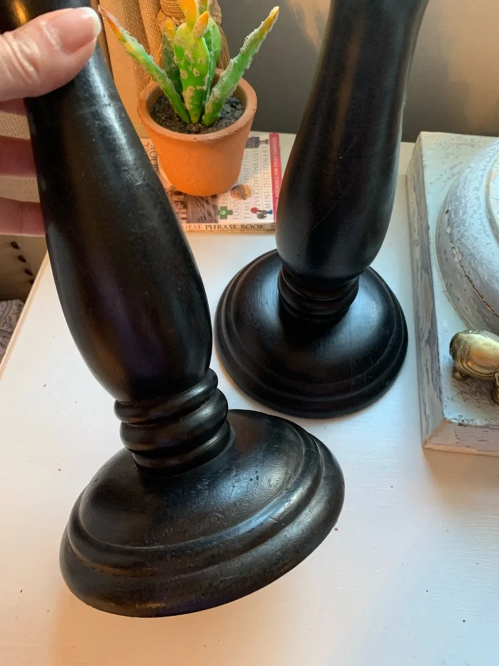 Classic Wooden Candlestick Pair - Home Accents